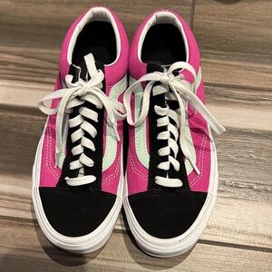Vans Pink and Black Women's Sneakers